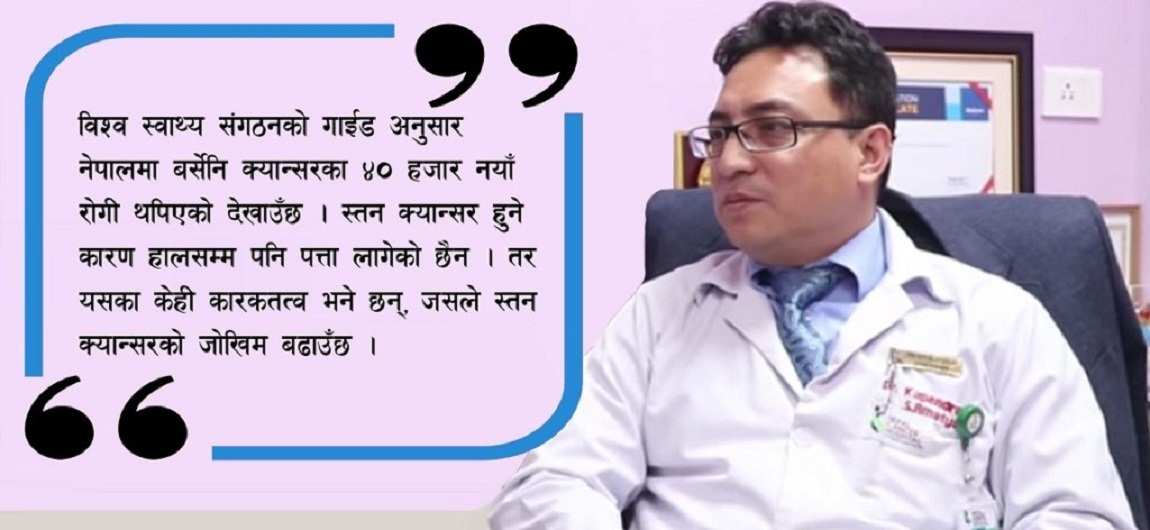 लक्षणबिनै पनि स्तनमा क्यान्सर देखिन सक्छ : डा. कपेन्द्रशेखर अमात्य (भिडियोसहित)
