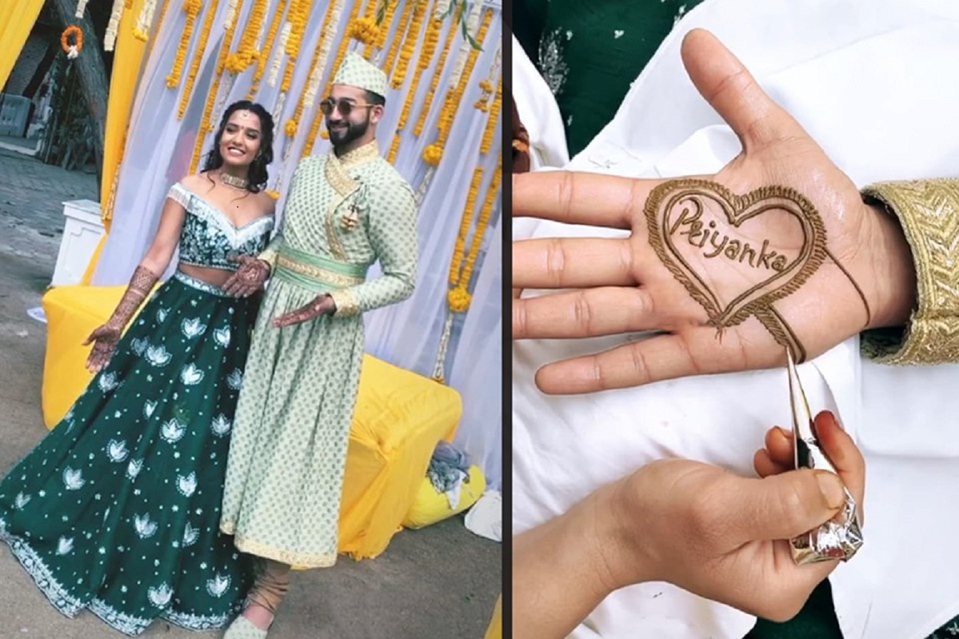 बिवाहको दिन नजिकीदै गर्दा प्रियंका र आयुष्मानले लगाए एक अर्काको नामको मेहेन्दी
