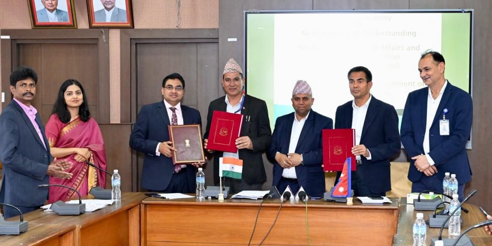 भारत सरकारको सहयोगमा निर्माण हुने १० परियोजनाको समझदारी पत्रमा हस्ताक्षर