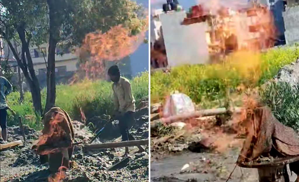 टिकाथलीमा बोरिङ गर्ने क्रममा आगोको ज्वाला निस्कियो