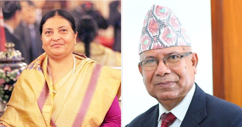 देउवा निवासबाट निस्किएका माधव नेपाल राष्ट्रपति भेट्न शितल निवासमा पुगे