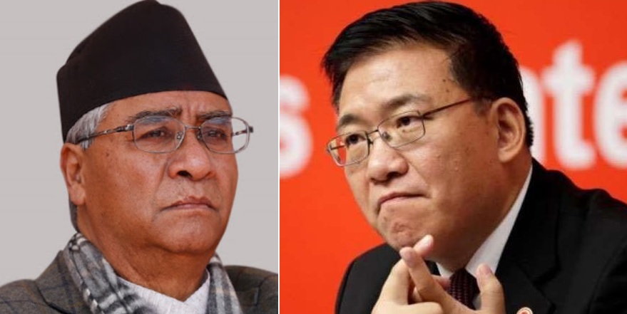 चिनियाँ कम्युनिस्ट पार्टीको टोली कांग्रेसका सभापति देउवालाई भेट्न बूढानीलकण्ठमा