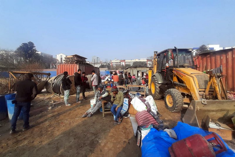 काठमाडौंको खुलामञ्चमा चल्यो डोजर