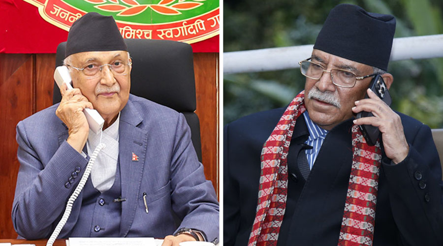 प्रधानमन्त्री ओली र प्रचण्डबीच टेलिफोन वार्ता, के भयो कुराकानी ?