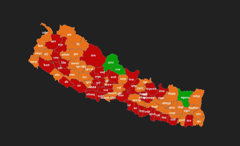 यी हुन् कोरोना संक्रमणमुक्त नेपालका ७ जिल्ला