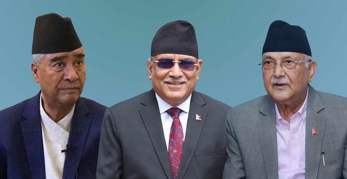 ओली, देउवा र प्रचण्डबिच छलफलको तयारी