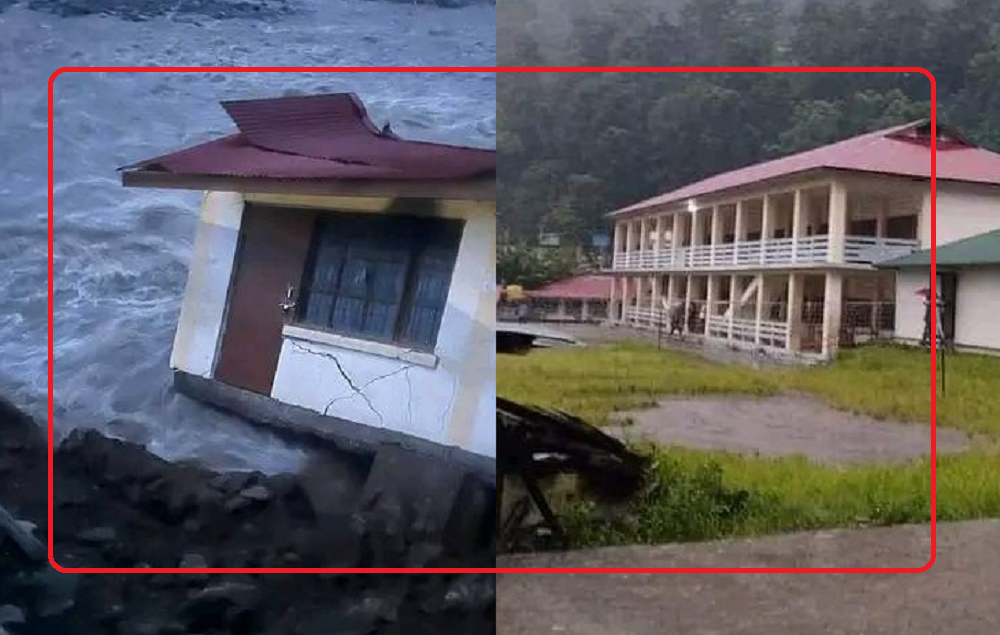 मेलम्चीको बहाव कायमै, बाढीले सरस्वती माध्यमिक विद्यालय बगायो